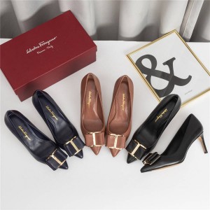 Ferragamo Women's Shoes Double Bow High Heels 01P337 704655