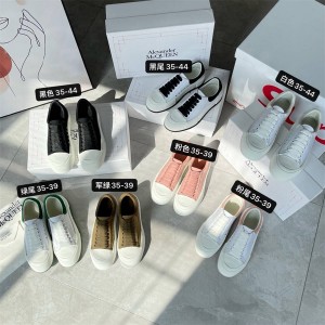 Alexander McQueen Couple Deck Lace Up Canvas Shoes 654593/654594