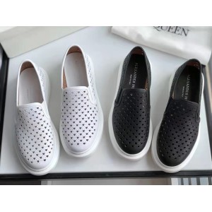 Alexander McQueen Perforated Heart Cutout Slip-On Sneakers