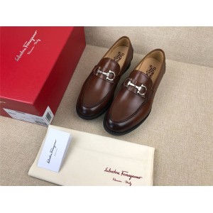 Ferragamo men's shoes new leather GANCINI moccasins