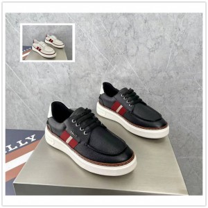 BALLY Leather Lace Up Casual Leather Shoes Sneakers