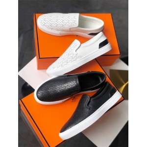 Hermes perforated hollow slip-on casual shoes sneakers H211944