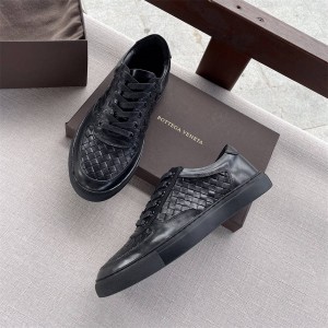 Bottega Veneta BV men's shoes woven leather lace-up casual shoes sneakers