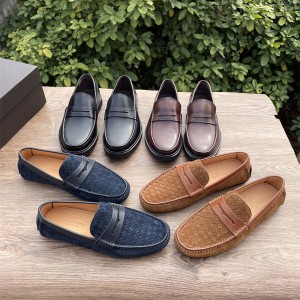 Bottega Veneta BV Men's Woven Leather Casual Loafers