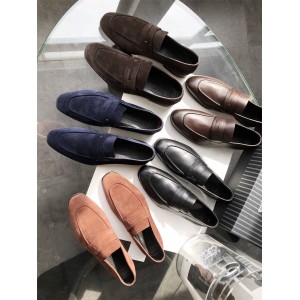 Ermenegildo Zegna new L'ASOLA flats loafers leather shoes