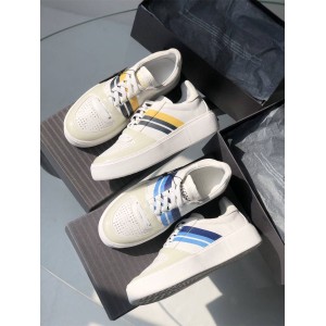 Ermenegildo Zegna Men's Leather Platform Small White Shoes Sneakers