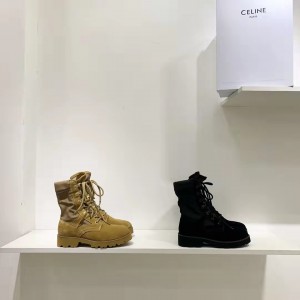 Celine stitching suede military boots work boots 343727002