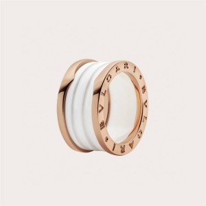 BVLGARI Couple Ring B.Zero1 White Ceramic Ring AN855564