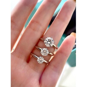 Tiffany official website women's diamond six prong wedding ring