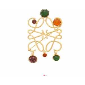 LOEWE official website new Anagram metal gem brooch