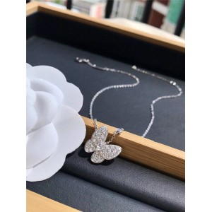 Van Cleef & Arpels VCA Two Butterfly Butterfly Pattern Diamond Necklace