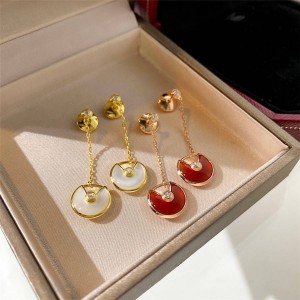 Cartier official website mother-of-pearl AMULETTE DE earrings B8301229