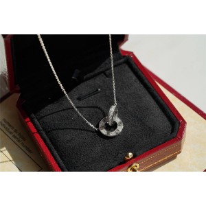 cartier official website 18K white gold diamond LOVE necklace B7216300