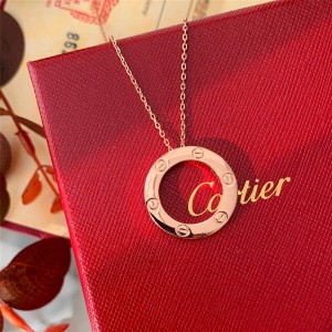 cartier official website new rose gold ring LOVE necklace B7014400