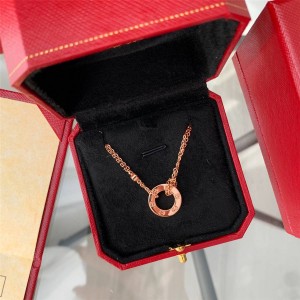 Cartier official website rose gold double diamond LOVE necklace B7224509