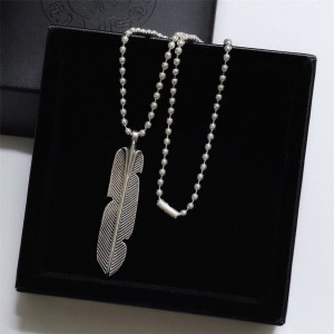 Chrome hearts official website feather leaf pendant necklace