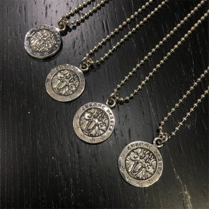 Chrome hearts round coin sword angel V2 pendant necklace