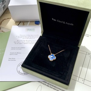 Van Cleef & Arpels VCA Blue Diamond Vintage Alhambra Pendant Necklace
