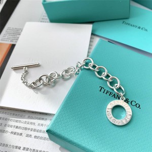 Tiffany Return To Heart Tag round pin buckle sterling silver thick bracelet