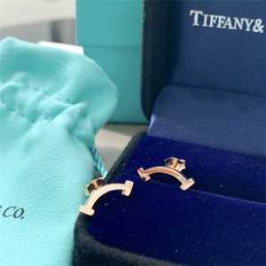 Official website rose gold Tiffany T series smile earrings