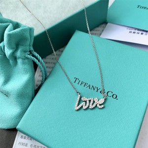 Tiffany Paloma's Graffiti Love Necklace in White Gold with Diamonds