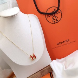 hermes necklace enamel Mini Pop H series necklace