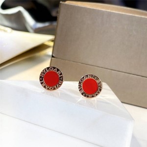 The new BVLGARI series round carnelian earrings 354728