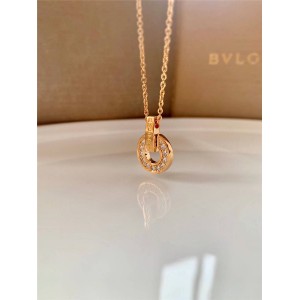 Rose gold round BVLGARI series hollow necklace 357312