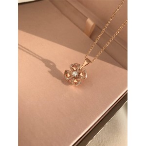 BVLGARI rose gold with diamonds Fiorever series necklace 356223