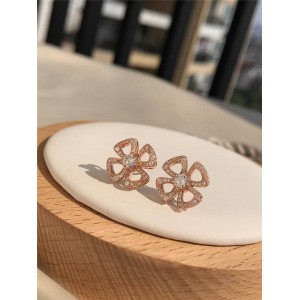 BVLGARI full diamond petal-shaped Fiorever series earrings 356280