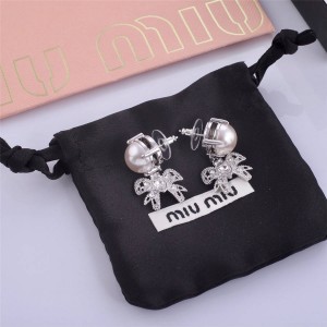 miumiu MICRO BOW JEWELS bow decoration earrings 5JO559