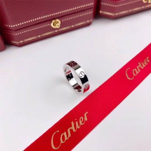 cartier narrow solitaire white gold Love wedding ring