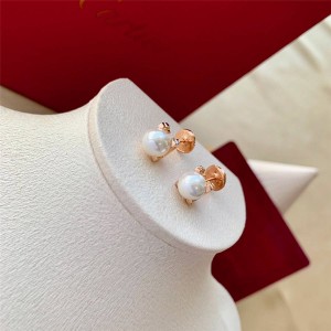 cartier official website C DE CARTIER bull head pearl earrings