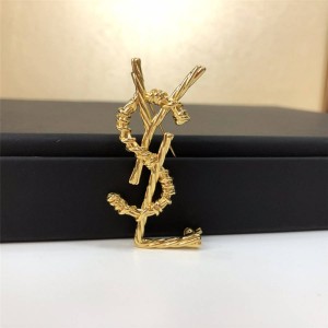 Saint Laurent OPYUM YSL letter metal brooch