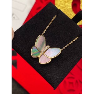 Van Cleef & Arpels VCA Grey Fritillary Diamond Butterfly Necklace