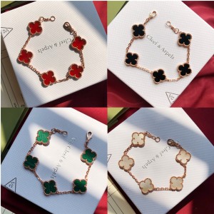 Van Cleef & Arpels VCA Vintage Alhambra Bracelet Four Leaf Clover 5 Pattern