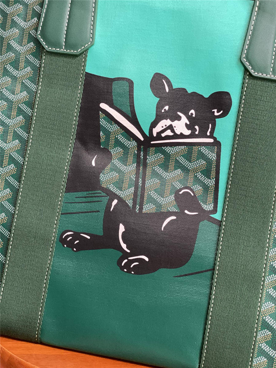 Goyard print graffiti bulldog Villette tote shopping bag