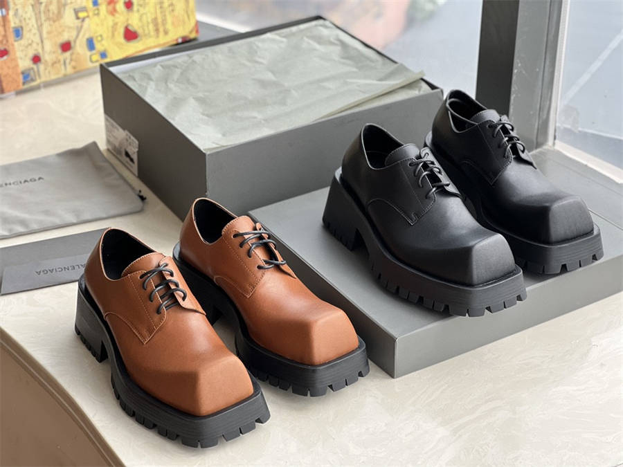 Balenciaga Women's Rhino Derby Platform Lace-Up Shoes